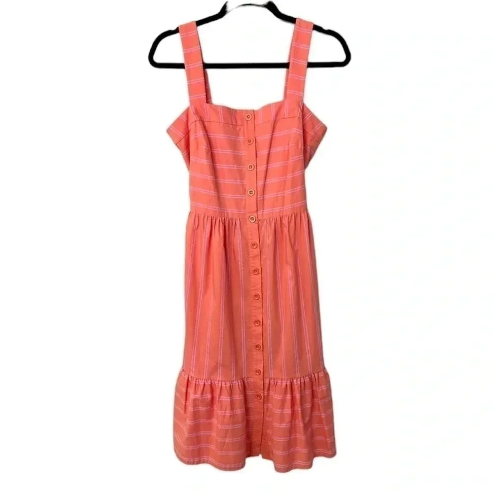 Gal Meets Glam Ariel Pink Stripe Dress with Square Neckline Size US 8 GUC - Picture 2 of 10